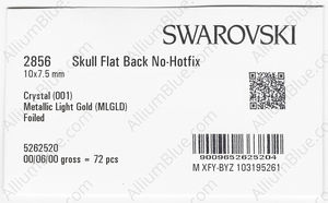 SWAROVSKI 2856 10X7.5MM CRYSTAL METLGTGOLD F factory pack