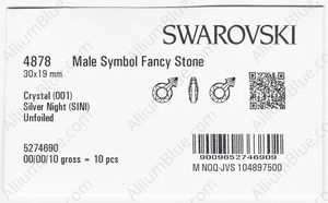 SWAROVSKI 4878 30X19MM CRYSTAL SILVNIGHT factory pack