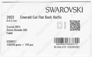 SWAROVSKI 2602 8X5.5MM CRYSTAL AB M HF factory pack