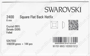 SWAROVSKI 2400 6MM CRYSTAL DORADO M HF factory pack