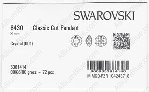 SWAROVSKI 6430 8MM CRYSTAL factory pack