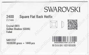 SWAROVSKI 2400 2.2MM CRYSTAL GOL.SHADOW M HF factory pack