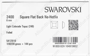 SWAROVSKI 2400 6MM LIGHT COLORADO TOPAZ F factory pack