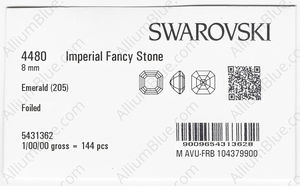 SWAROVSKI 4480 8MM EMERALD F factory pack