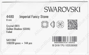 SWAROVSKI 4480 8MM CRYSTAL GOL.SHADOW F factory pack
