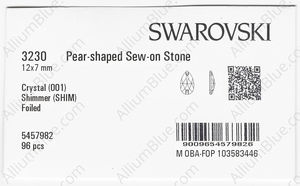 SWAROVSKI 3230 12X7MM CRYSTAL SHIMMER F factory pack