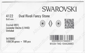 SWAROVSKI 4122 8X6MM CRYSTAL LAVENDER_D factory pack