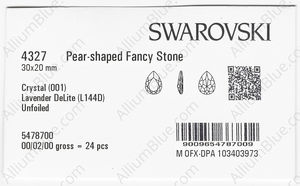 SWAROVSKI 4327 30X20MM CRYSTAL LAVENDER_D factory pack