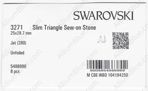 SWAROVSKI 3271 25X28.7MM JET factory pack