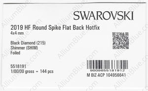 SWAROVSKI 2019 4X4MM BLACK DIAMOND SHIMMER M HF factory pack