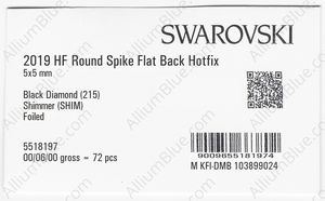 SWAROVSKI 2019 5X5MM BLACK DIAMOND SHIMMER M HF factory pack