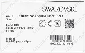 SWAROVSKI 4499 10MM CRYSTAL ORAGLOW_D factory pack