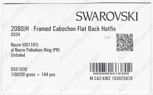 SWAROVSKI 2080/H SS 34 CRYSTAL NACRE HF PR factory pack