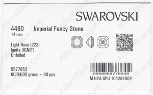 SWAROVSKI 4480 14MM LIGHT ROSE IGNITE factory pack