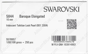 SWAROVSKI 5844 10MM CRYSTAL IRID TAHIT LOOK PRL factory pack