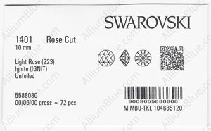 SWAROVSKI 1401 10MM LIGHT ROSE IGNITE factory pack