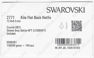 SWAROVSKI 2771 12.9X8.3MM CRYSTAL SEREGRAY_D HFT factory pack