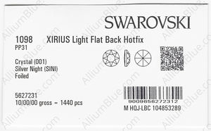 SWAROVSKI 1098 PP 31 CRYSTAL SILVNIGHT A HF factory pack