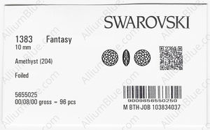 SWAROVSKI 1383 10MM AMETHYST F factory pack
