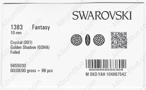 SWAROVSKI 1383 10MM CRYSTAL GOL.SHADOW F factory pack
