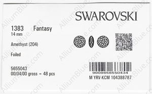 SWAROVSKI 1383 14MM AMETHYST F factory pack