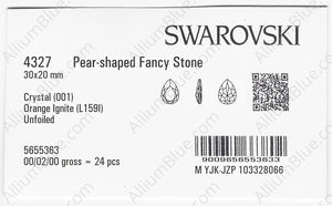 SWAROVSKI 4327 30X20MM CRYSTAL ORANGE_I factory pack