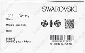 SWAROVSKI 1383 10MM MAJESTIC GREEN F factory pack