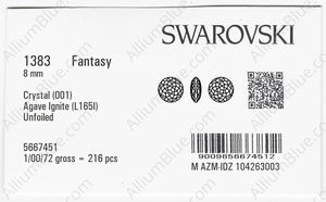SWAROVSKI 1383 8MM CRYSTAL AGAVE_I factory pack