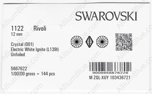 SWAROVSKI 1122 12MM CRYSTAL ELCWHITE_I factory pack