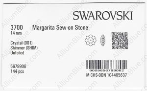 SWAROVSKI 3700 14MM CRYSTAL SHIMMER factory pack