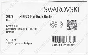 SWAROVSKI 2078 SS 34 CRYSTAL SROSE_I HFT factory pack