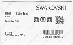 SWAROVSKI 5601 4MM WHITE OPAL factory pack