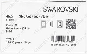 SWAROVSKI 4527 8X6MM CRYSTAL GOL.SHADOW F factory pack
