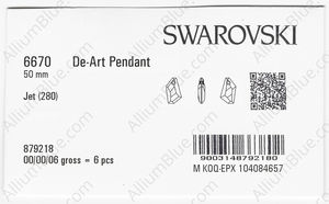 SWAROVSKI 6670 50MM JET factory pack
