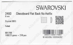 SWAROVSKI 2493 8MM CRYSTAL F factory pack