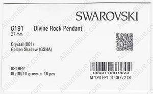 SWAROVSKI 6191 27MM CRYSTAL GOL.SHADOW factory pack